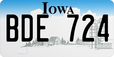 IA license plate BDE724