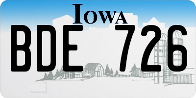 IA license plate BDE726