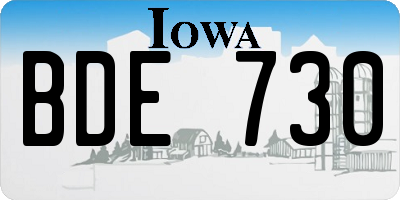 IA license plate BDE730