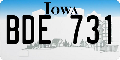 IA license plate BDE731