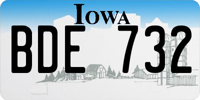 IA license plate BDE732