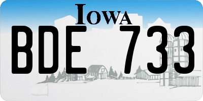 IA license plate BDE733