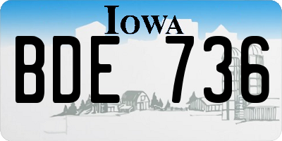 IA license plate BDE736