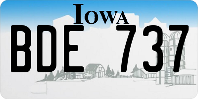 IA license plate BDE737