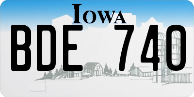 IA license plate BDE740