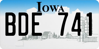 IA license plate BDE741