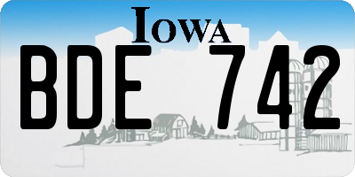 IA license plate BDE742