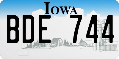 IA license plate BDE744