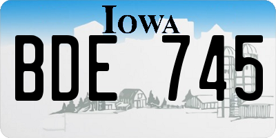 IA license plate BDE745