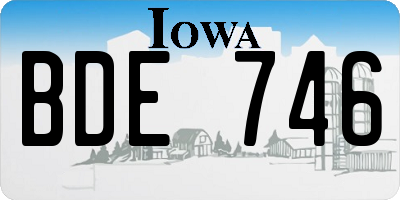 IA license plate BDE746