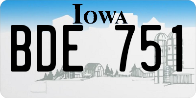IA license plate BDE751