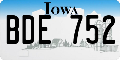 IA license plate BDE752