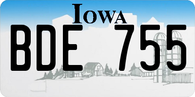 IA license plate BDE755