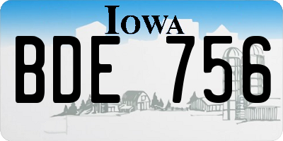 IA license plate BDE756