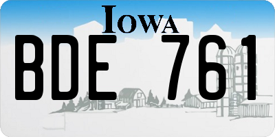 IA license plate BDE761