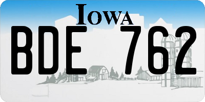 IA license plate BDE762