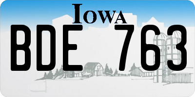 IA license plate BDE763