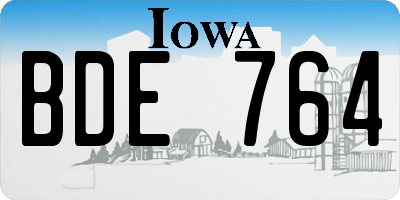 IA license plate BDE764
