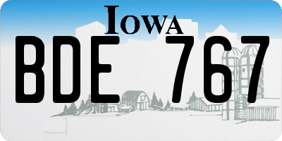 IA license plate BDE767