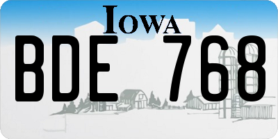 IA license plate BDE768