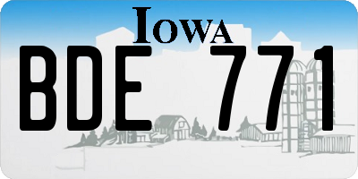 IA license plate BDE771