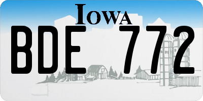 IA license plate BDE772
