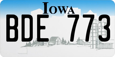 IA license plate BDE773
