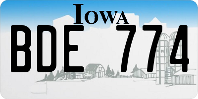 IA license plate BDE774