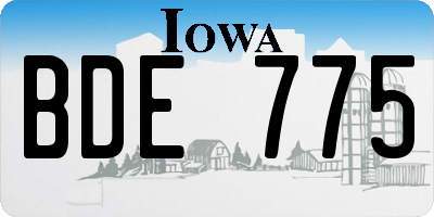 IA license plate BDE775
