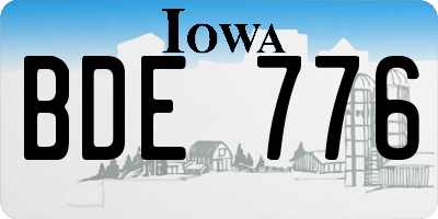 IA license plate BDE776