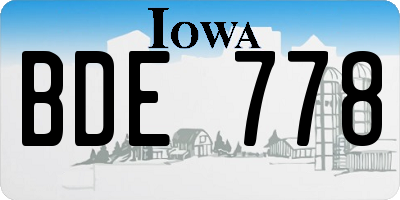 IA license plate BDE778
