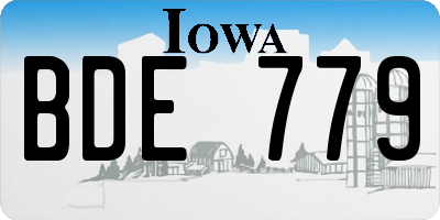 IA license plate BDE779