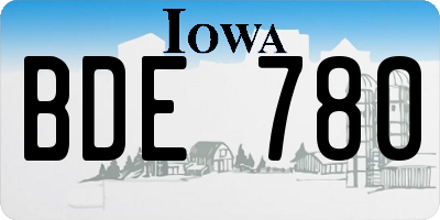 IA license plate BDE780