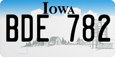IA license plate BDE782