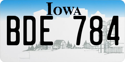 IA license plate BDE784