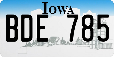 IA license plate BDE785
