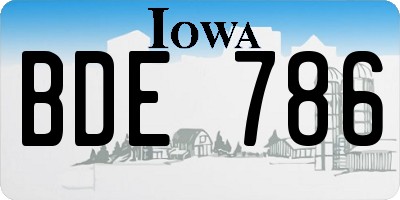 IA license plate BDE786