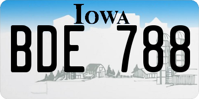 IA license plate BDE788