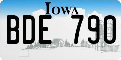 IA license plate BDE790