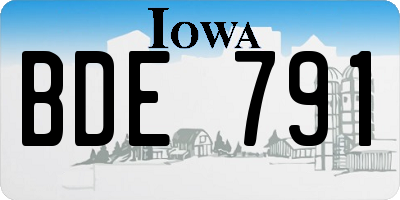 IA license plate BDE791