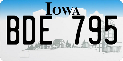 IA license plate BDE795