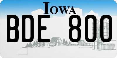 IA license plate BDE800