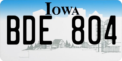 IA license plate BDE804