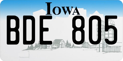 IA license plate BDE805