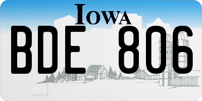 IA license plate BDE806
