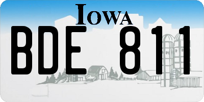 IA license plate BDE811