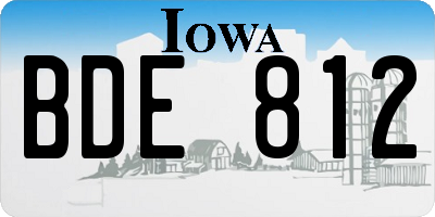IA license plate BDE812