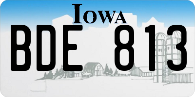 IA license plate BDE813