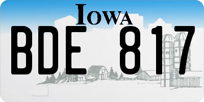 IA license plate BDE817