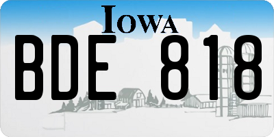 IA license plate BDE818